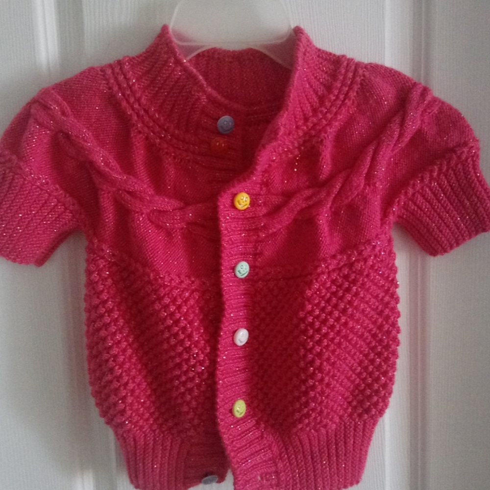 Girl's Hand Knit Glitter Sweater